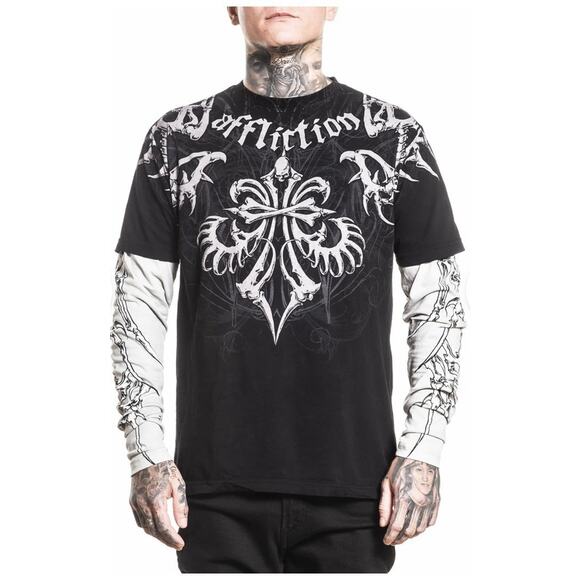 Affliction Other - Affliction Skeleton T-Shirt Men M Medium Black Graphic Short Sleeve Cotton